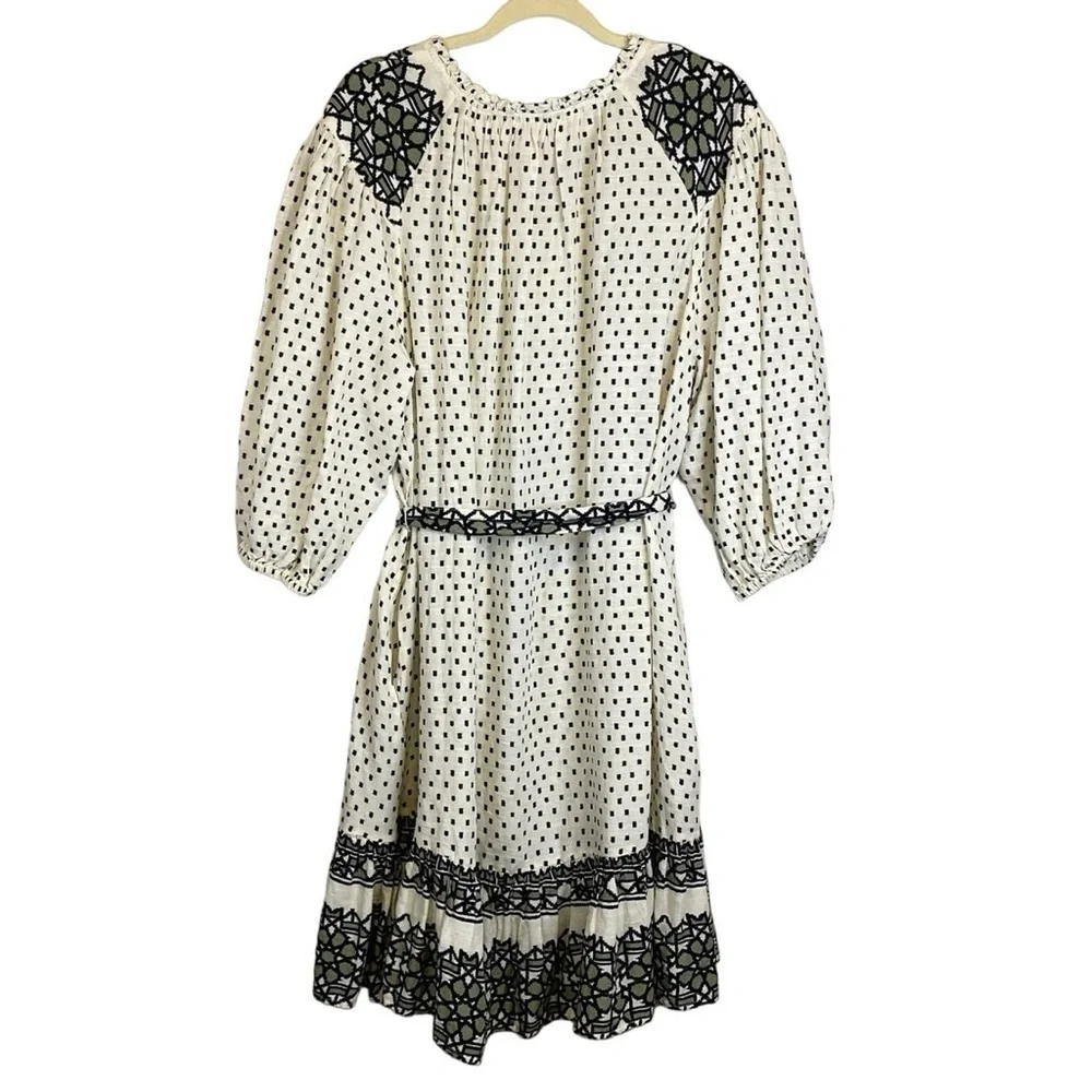 Women’s 3/4 Sleeve A-Line Dress • Knox Rose • Ivory Polka Dots - Picture 4 of 7